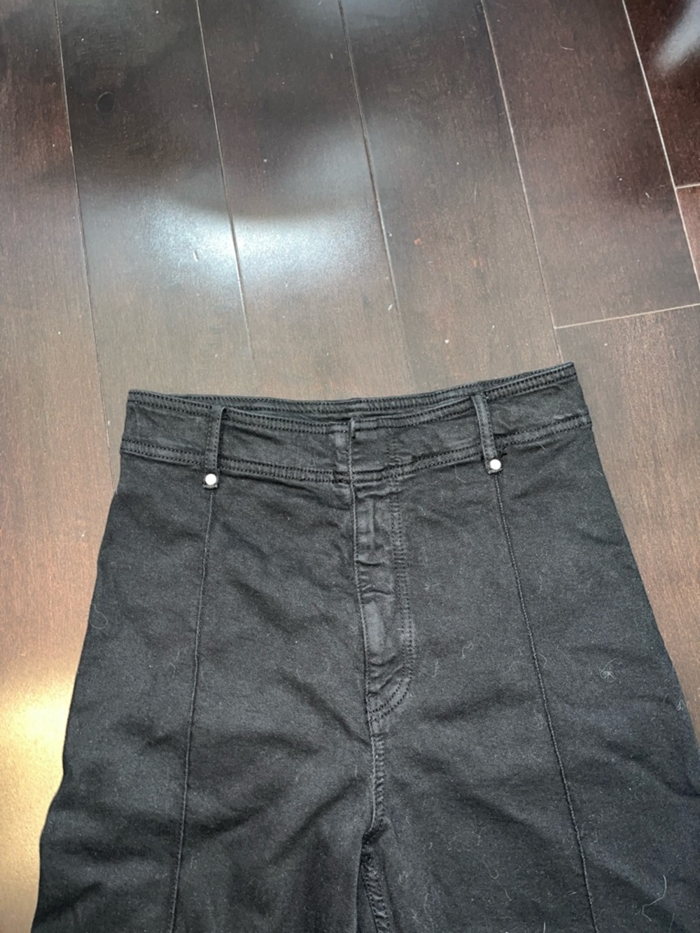 Zara Black Wide Leg Flare Jeans - Picture 2 of 6
